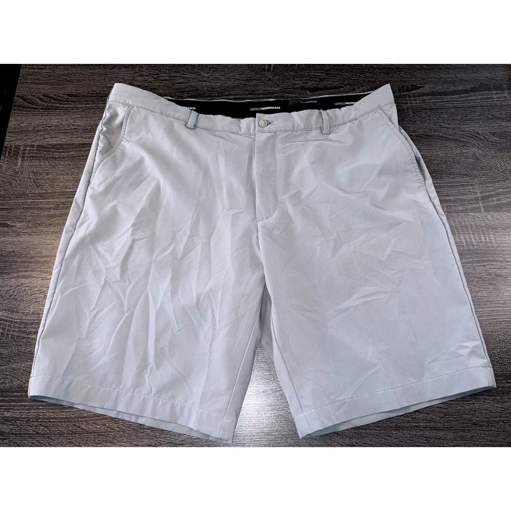 Greg Norman Golf Shorts Mens 40 Light Gray 9‎ Inseam Stretch Performance Summer